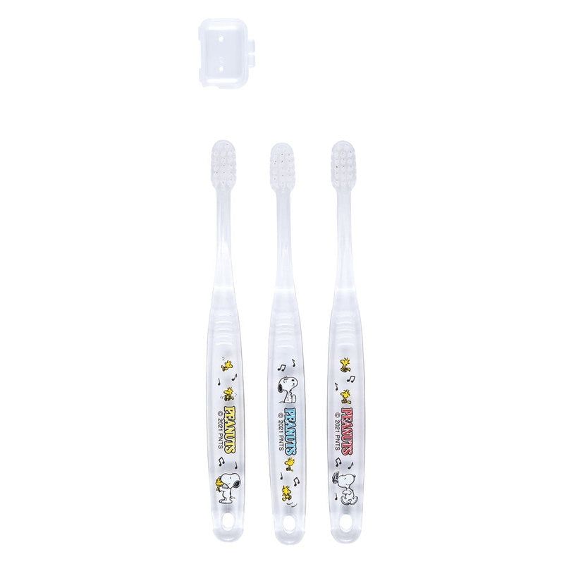 (Pre-Order) Skater Clear toothbrush set of 3 / Snoopy for kindergarten children