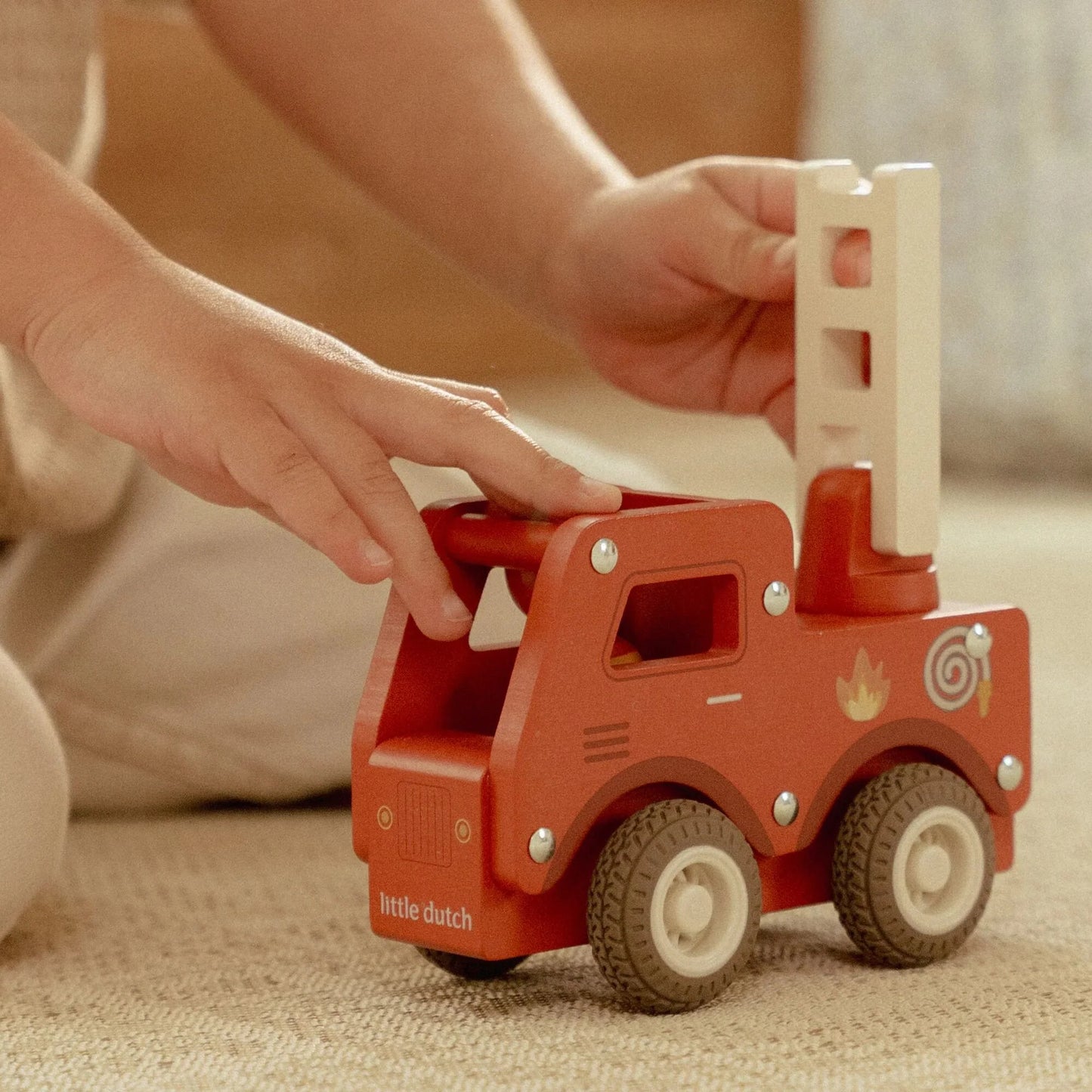 (Pre-Order) Little Dutch Wooden fire truck – Red – Essentials