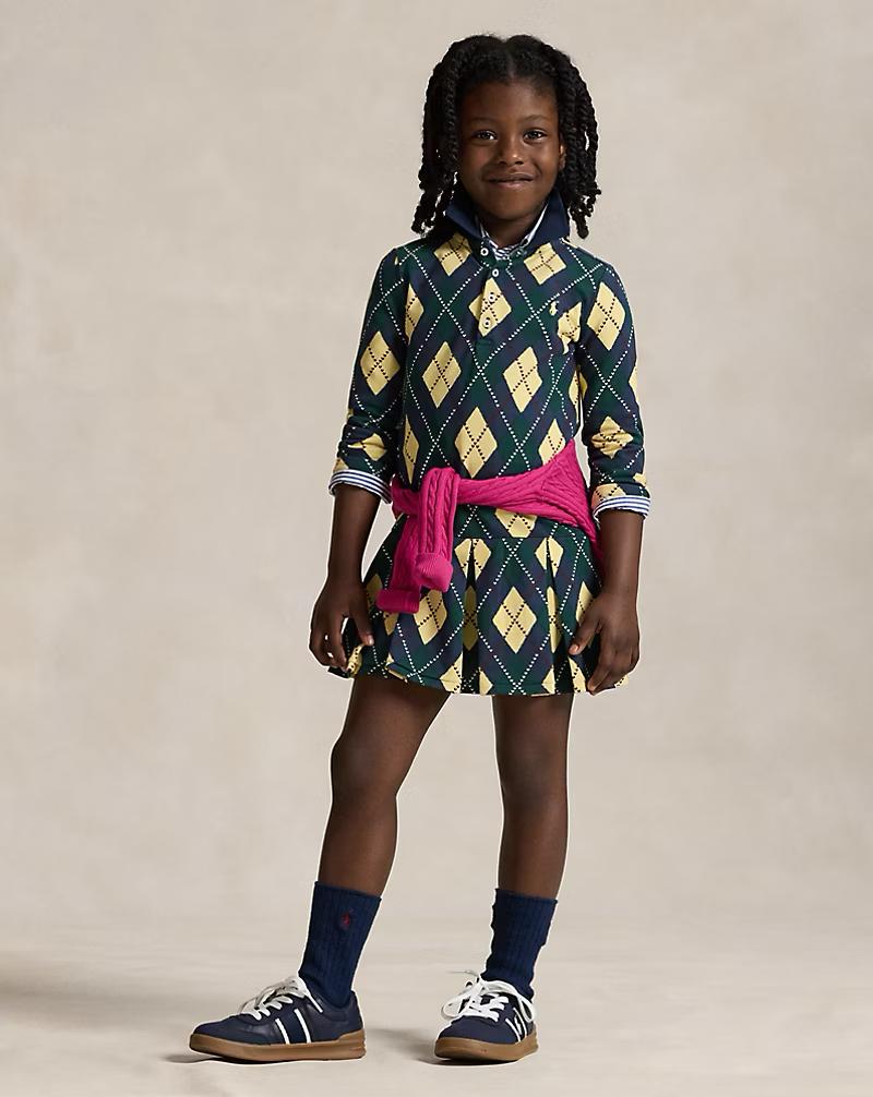 (Pre-Order) Ralph Lauren Argyle Stretch Mesh Polo Shirt & Skort