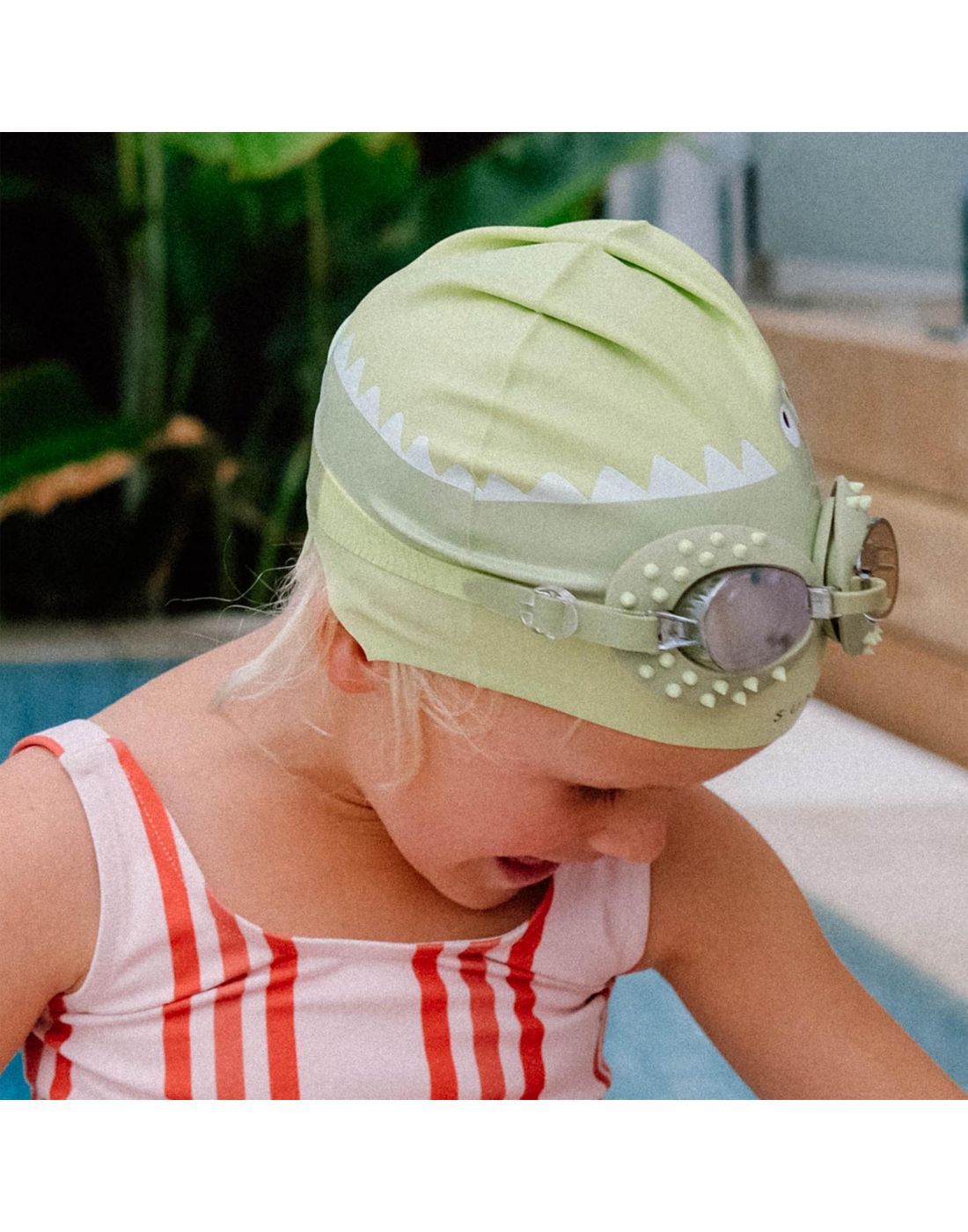 SunnyLife Kids Swim Goggles Cookie the Croc Khaki