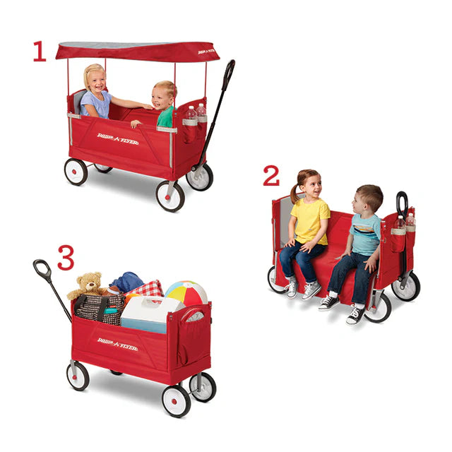 (PRE-ORDER) RADIO FLYER 3-in-1 EZ Fold Wagon with Canopy