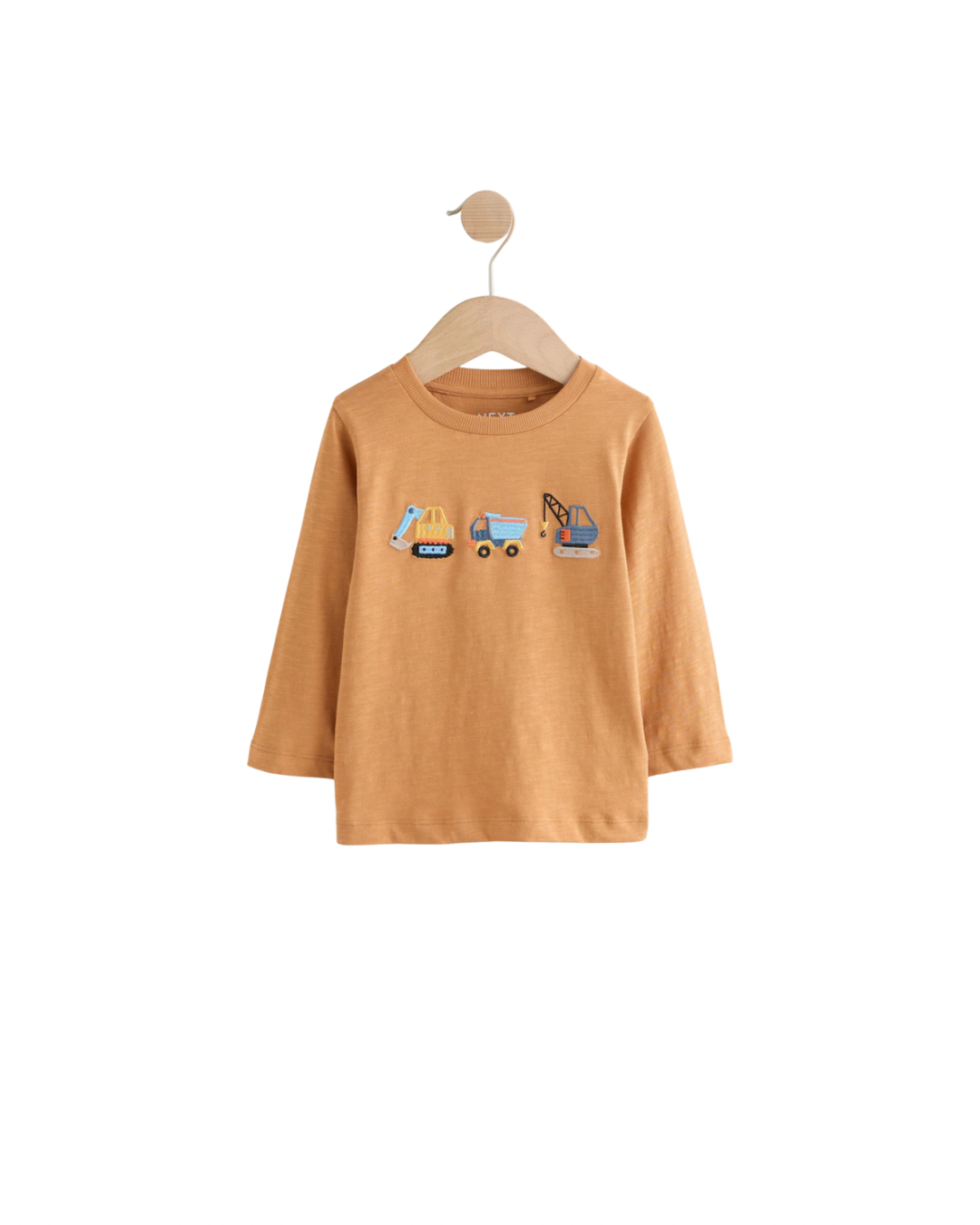 (Pre-Order) Mustard Yellow Digger Transport Long Sleeve Appliqué T-Shirt