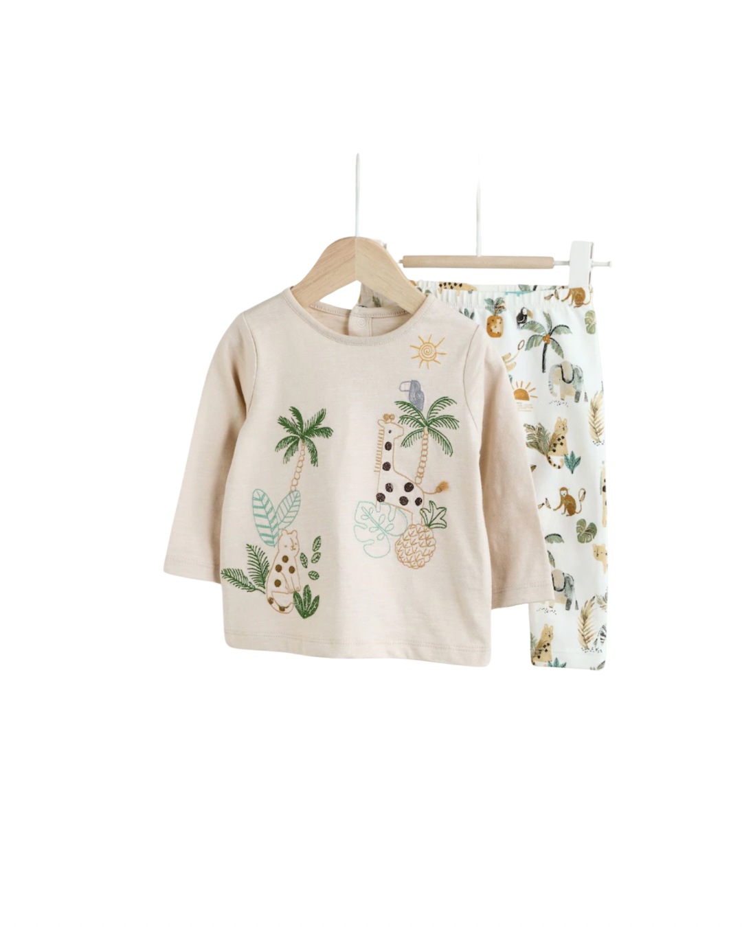(Pre-Order) Neutral Safari Baby T Shirt and Legging Set
