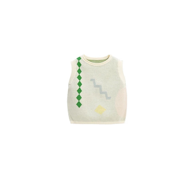 (PREORDER) White Wheat Knit Vest