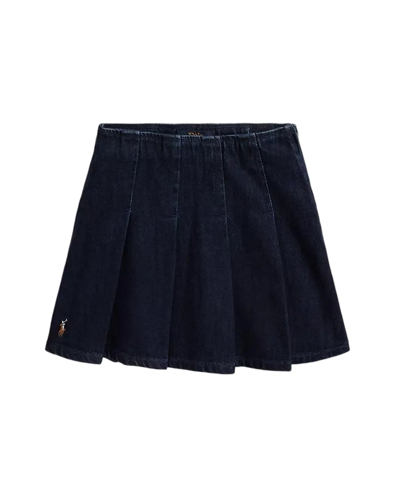 (Pre-Order) Ralph Lauren Pleated Cotton Denim Skirt