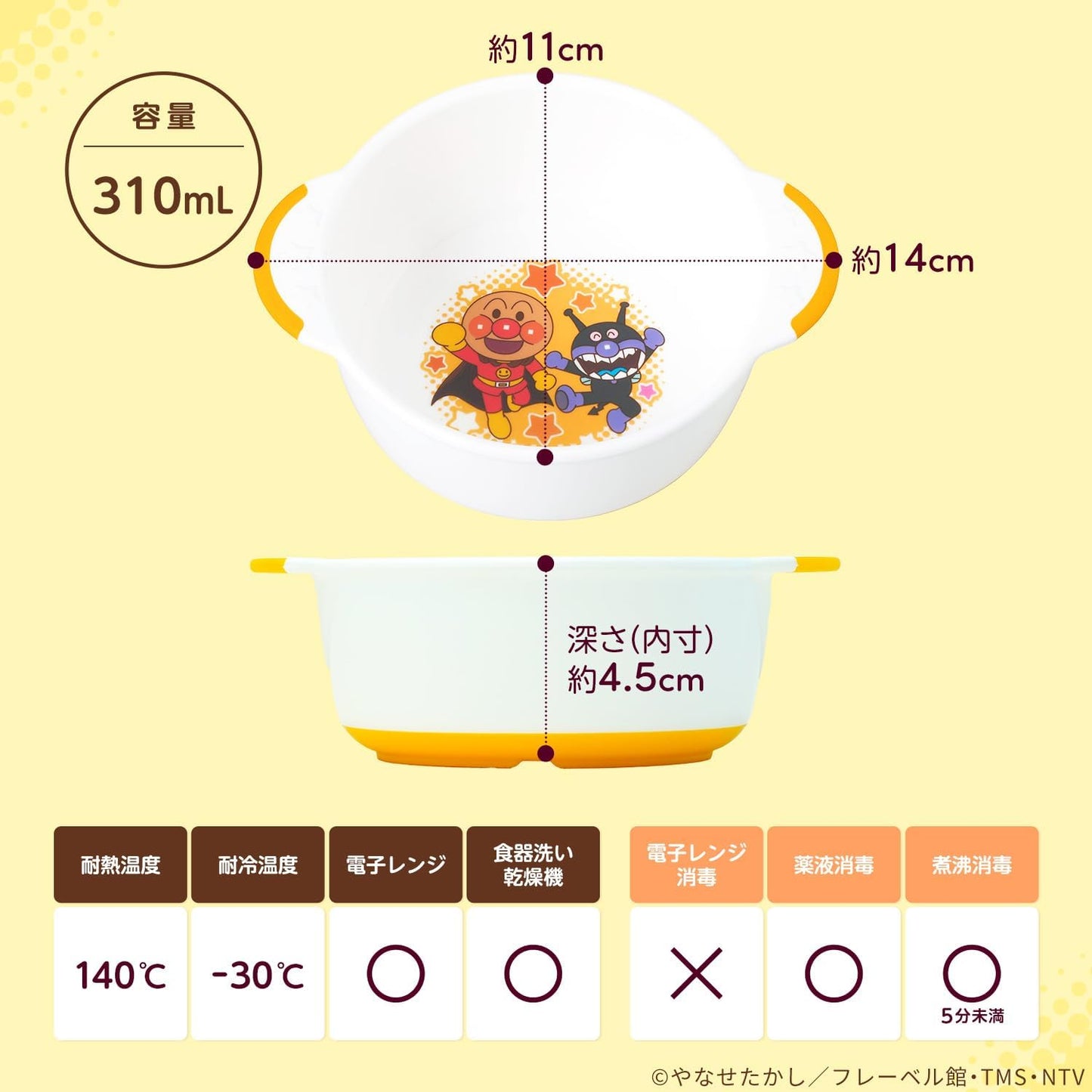 (Pre-Order) Anpanman Small Bowl (5.5×4.3×2 inches) Microwave