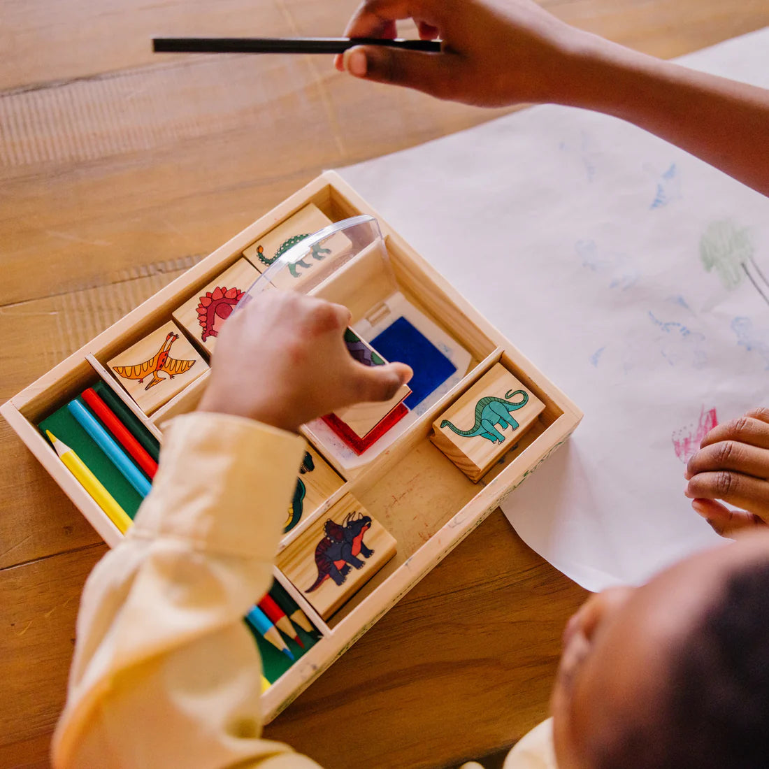 (Pre-Order) Melissa & Doug Wooden Stamp Set - Dinosaurs