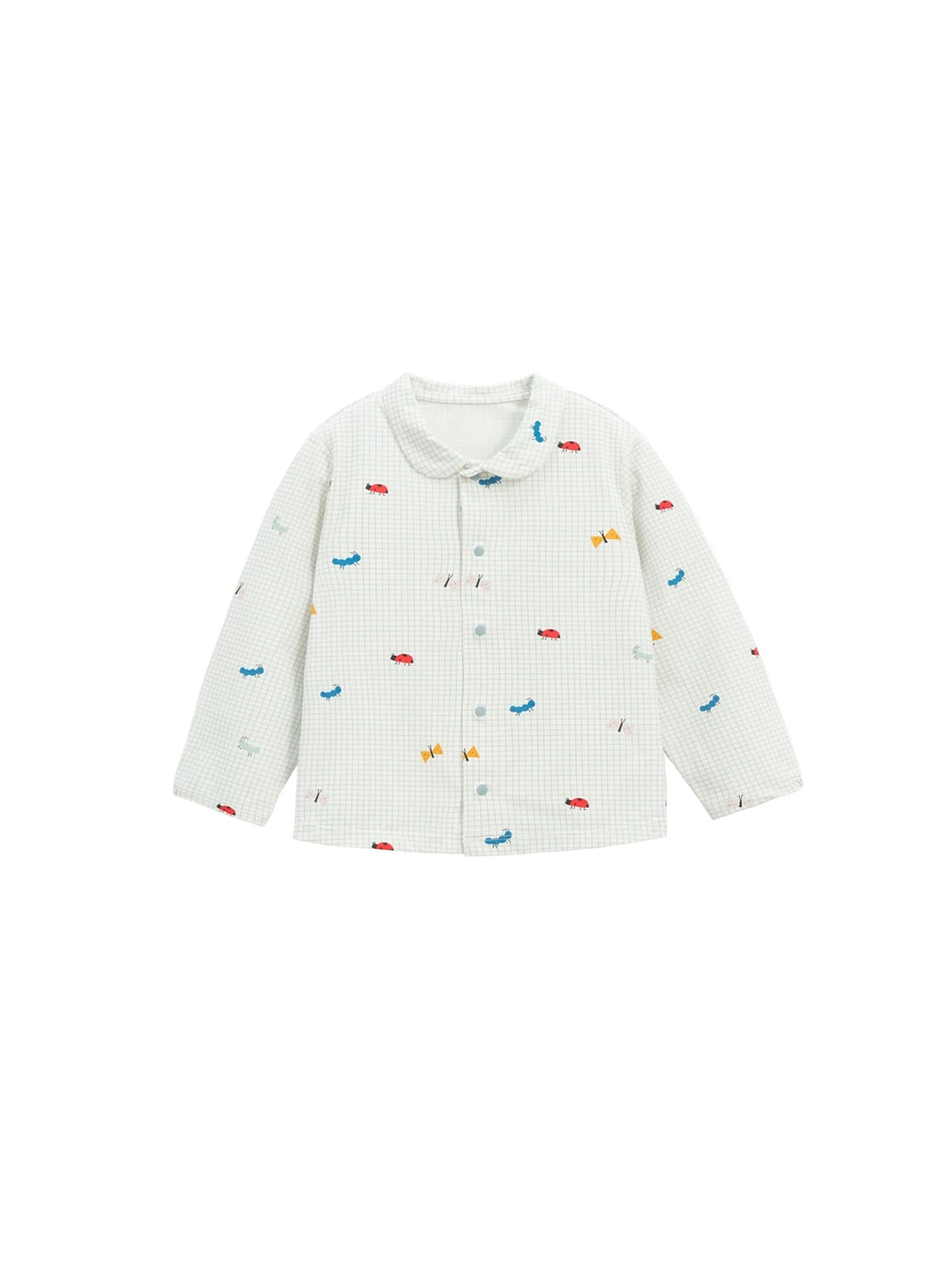 (PREORDER) White Wheat Checked Bug Longsleeve Shirt