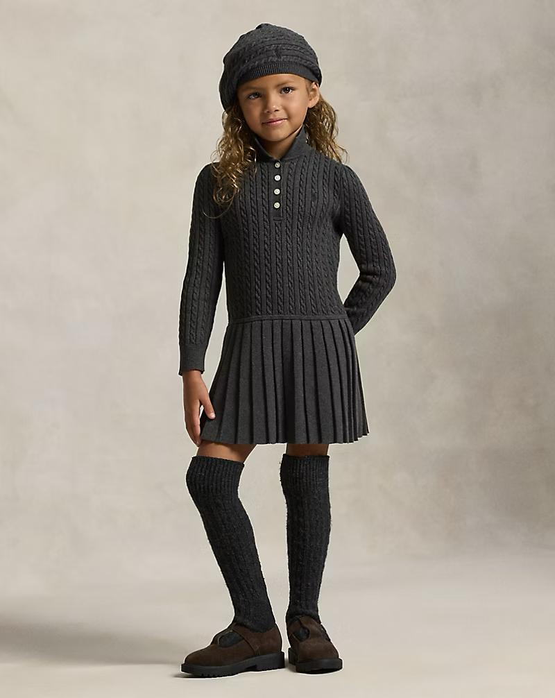 (Pre-Order) Ralph Laura Mini-Cable Polo Sweater Dress