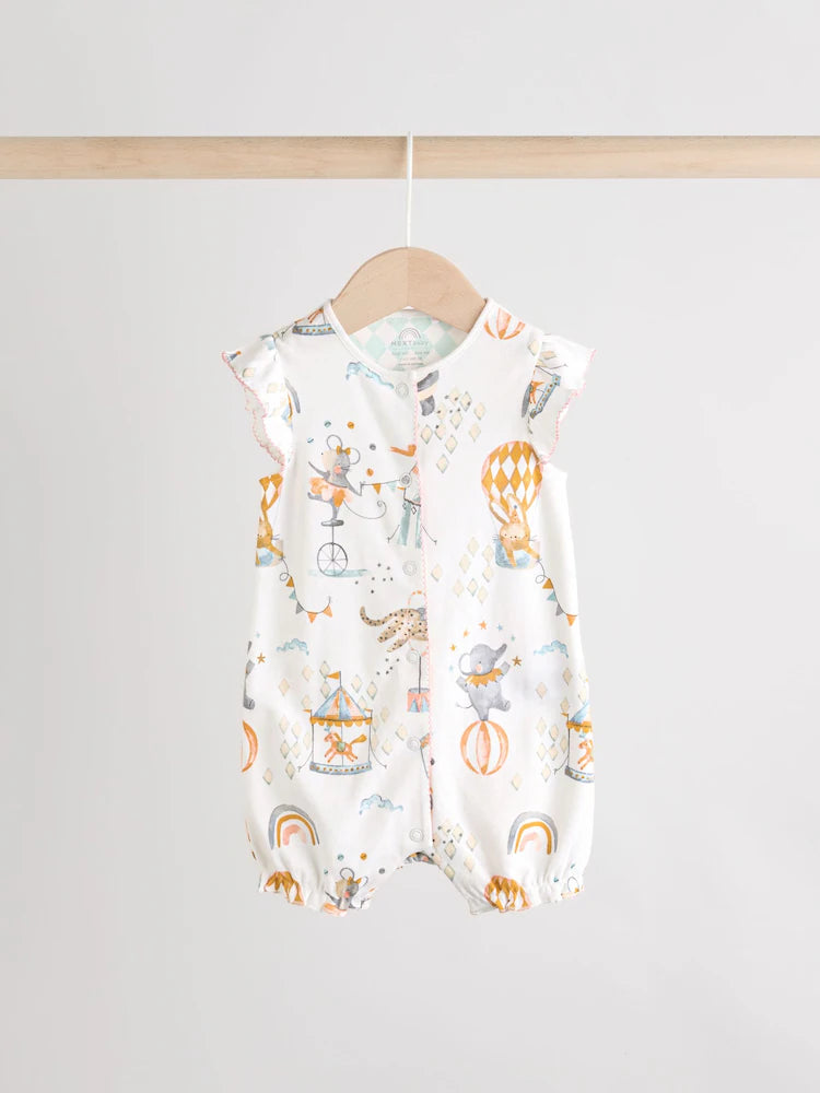 (Pre-Order) Multi Pastel Animal Print Baby 100% Cotton Romper