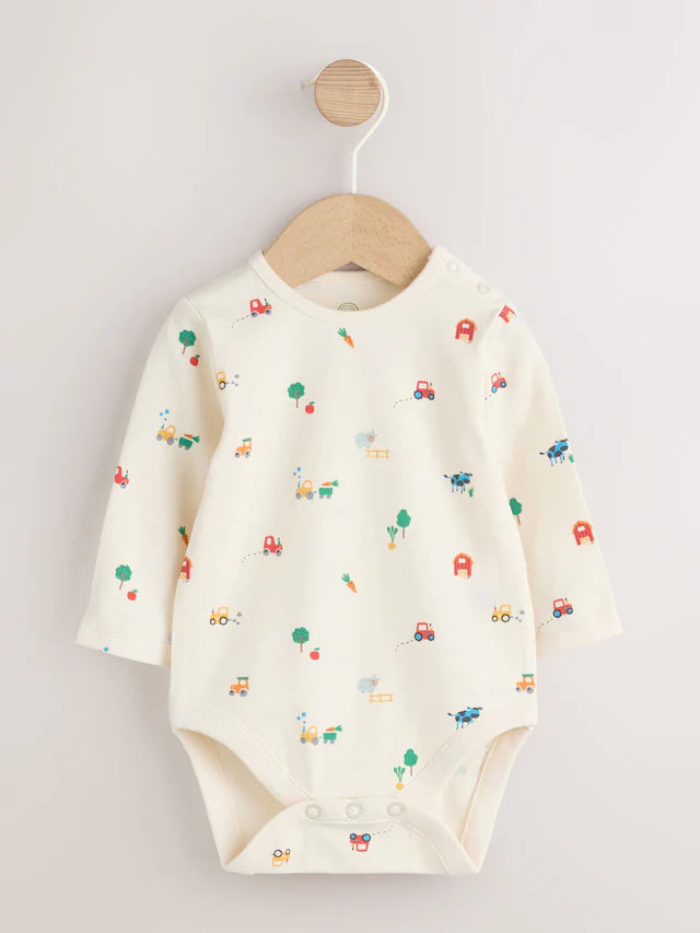(Pre-Order) Next Green Farm Cord Dungarees and Bodysuit Baby Set