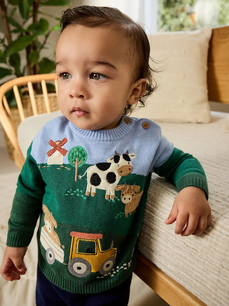 (Pre-Order) Next Bright Farm Baby Knitted Top and Leggings Set