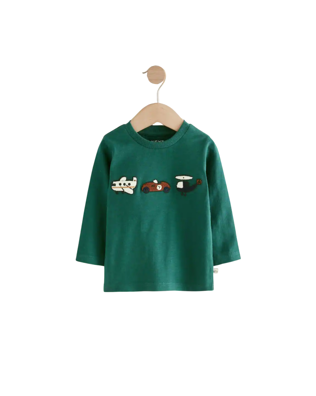 (Pre-Order) Green Transport Long Sleeve Appliqué T-Shirt