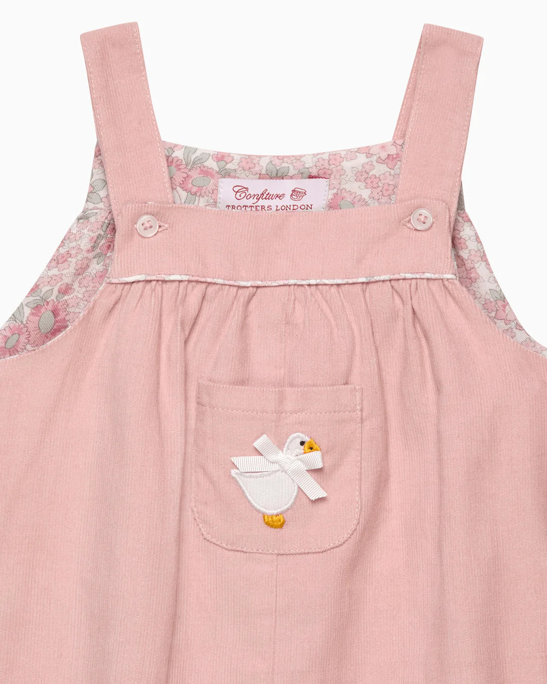 (Pre-Order) Trotters Baby Arabella Cord Duck Applique Dungarees