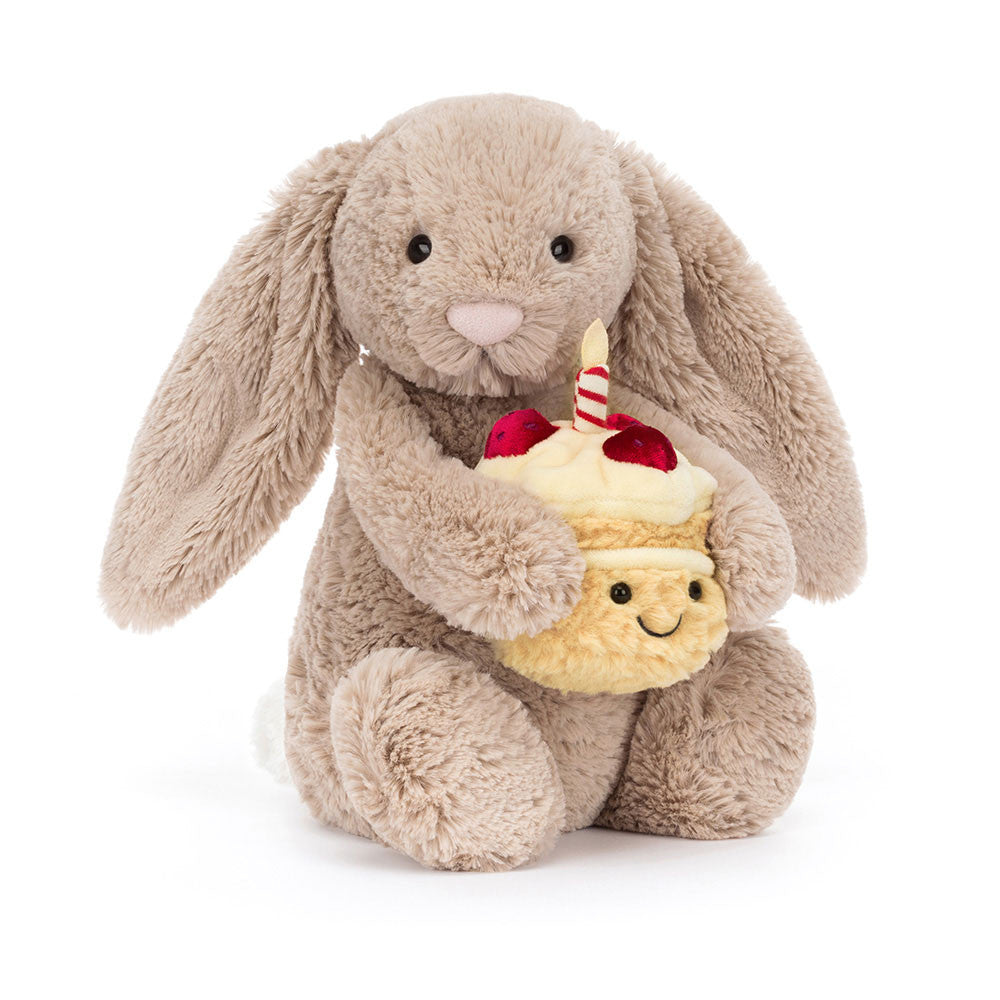 (Pre-order) Jellycat Bashful Beige Bunny 'Birthday'