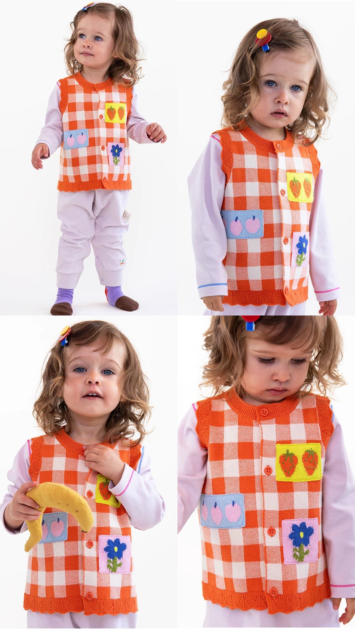 (PREORDER) Rice & Sky Colorful Knit Vest - Berries