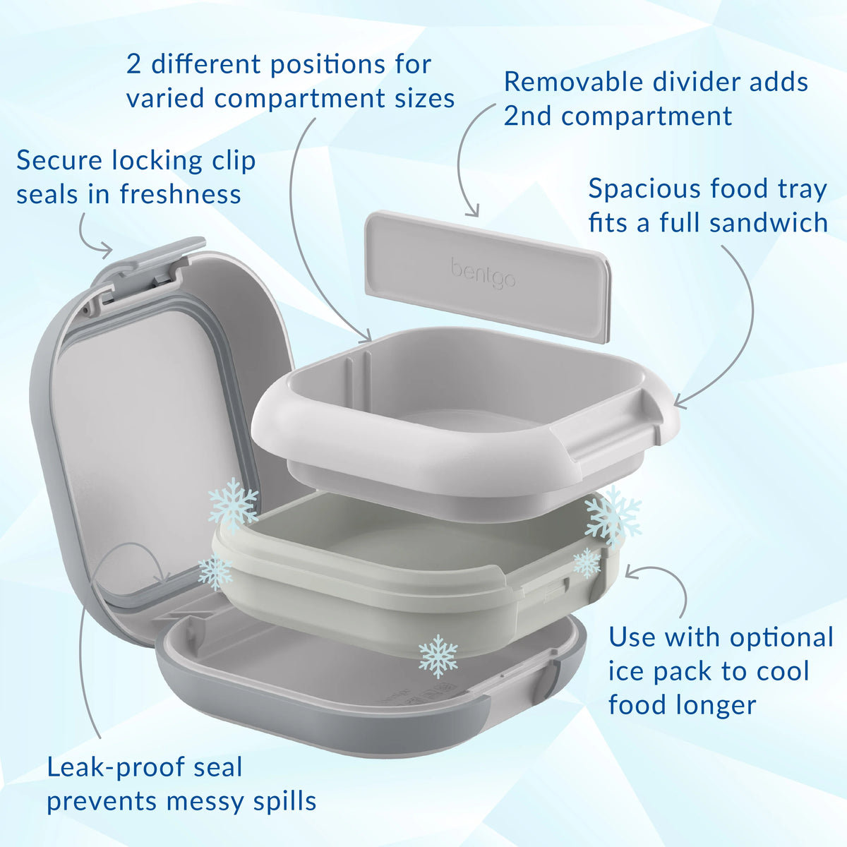 (Pre-Order) Bentgo Chill Mini Lunch Box Crisp Grays