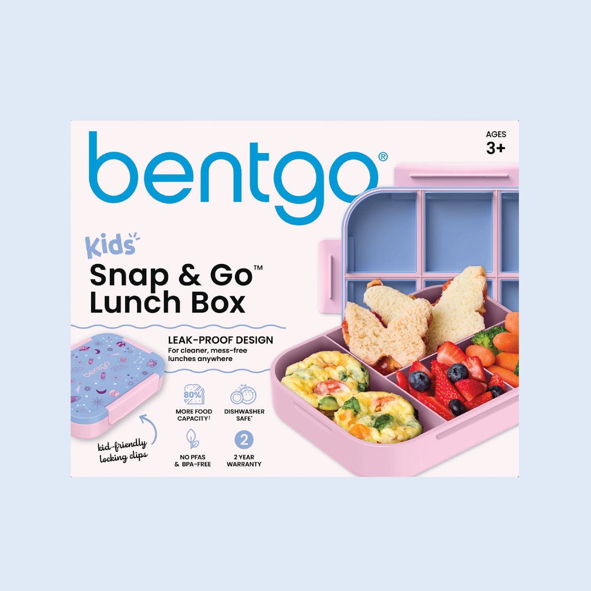 (Pre-Order) Bentgo Kids Snap & Go Lunch Box Lavender Galaxy