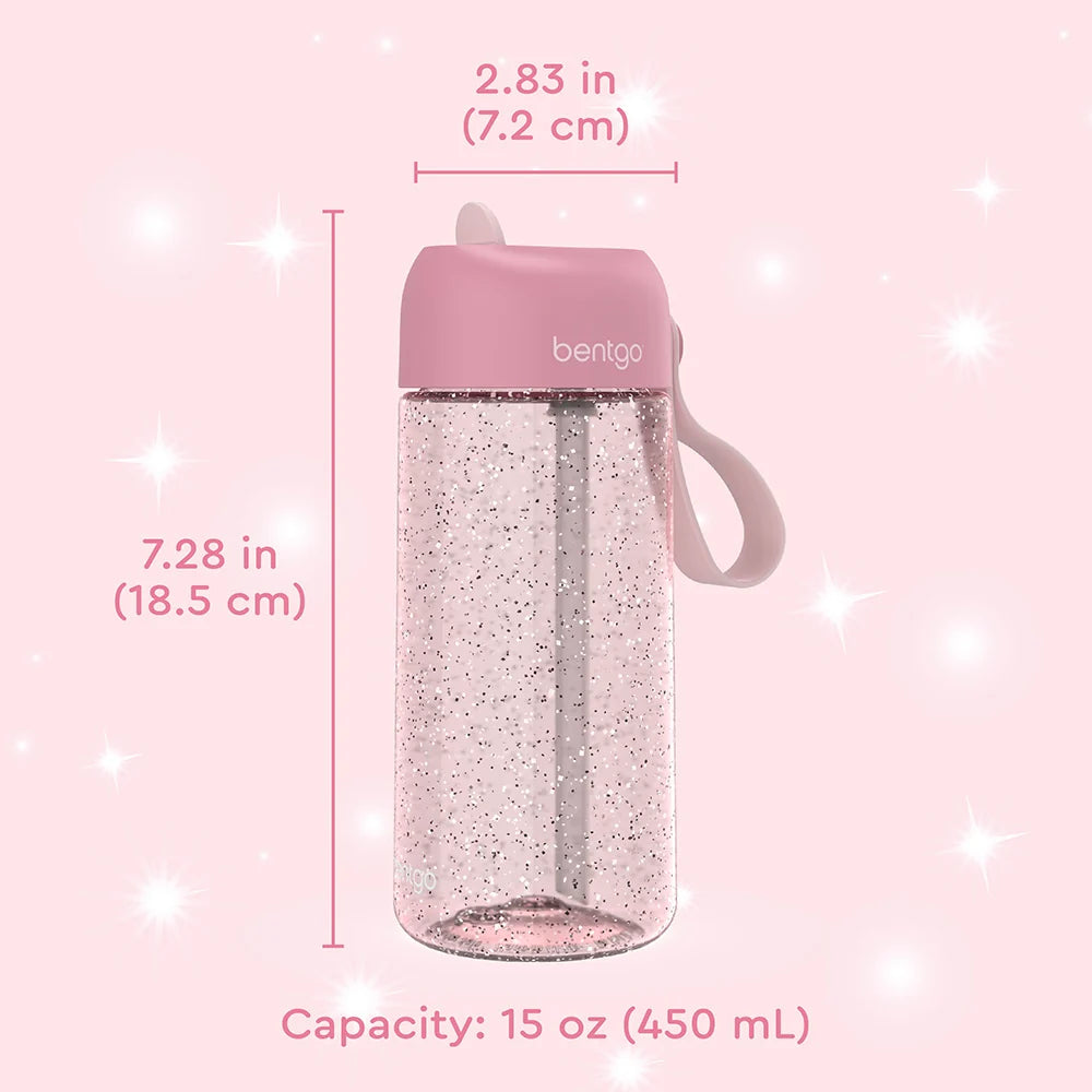 (Pre-Order) Bentgo Kids Water Bottle Petal Pink Glitter