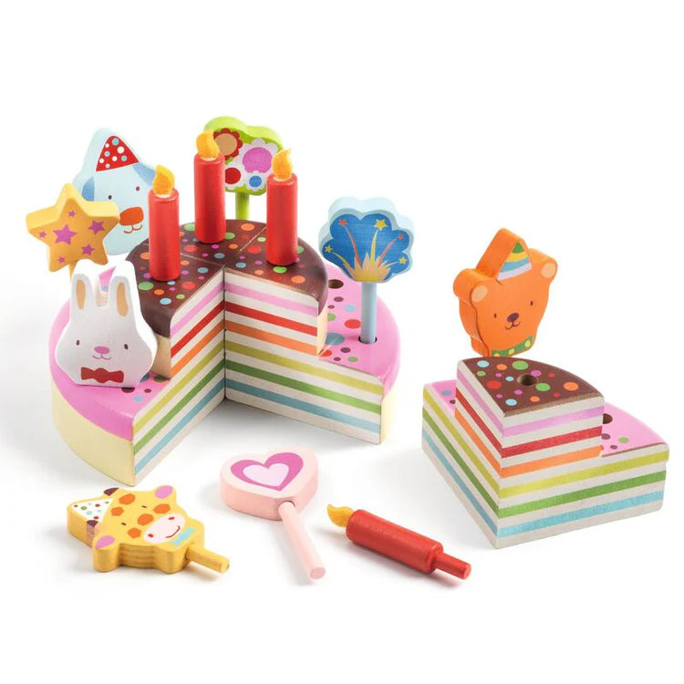 (Pre- Order) Djeco Happy Birthday Cake & Candles Set