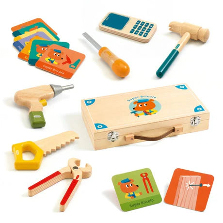 (Pre-Order) Djeco SUPER Bricolou Wood Tool Kit