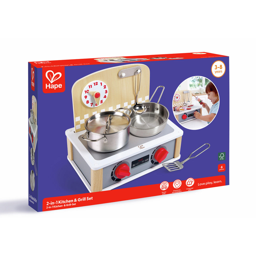 (Pre-Order) Hape 2-in-1 Kitchen & Grill Set