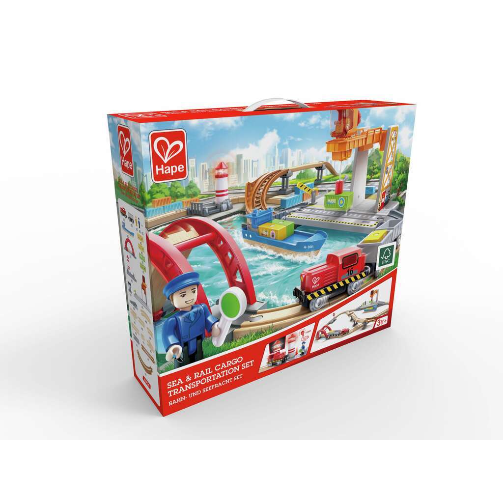 (Pre-Order) Hape Sea & Rail Cargo Transportation Set