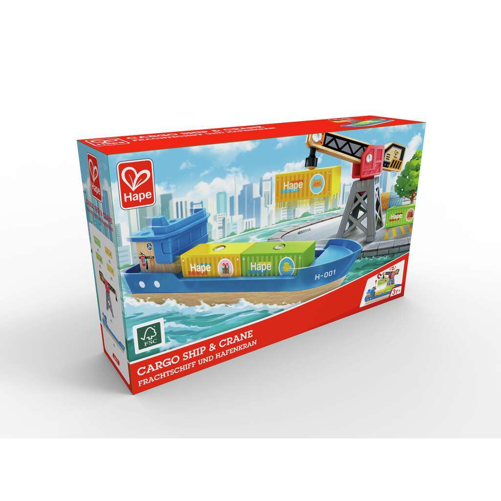 (Pre-Order) Hape Cargo Ship & Crane