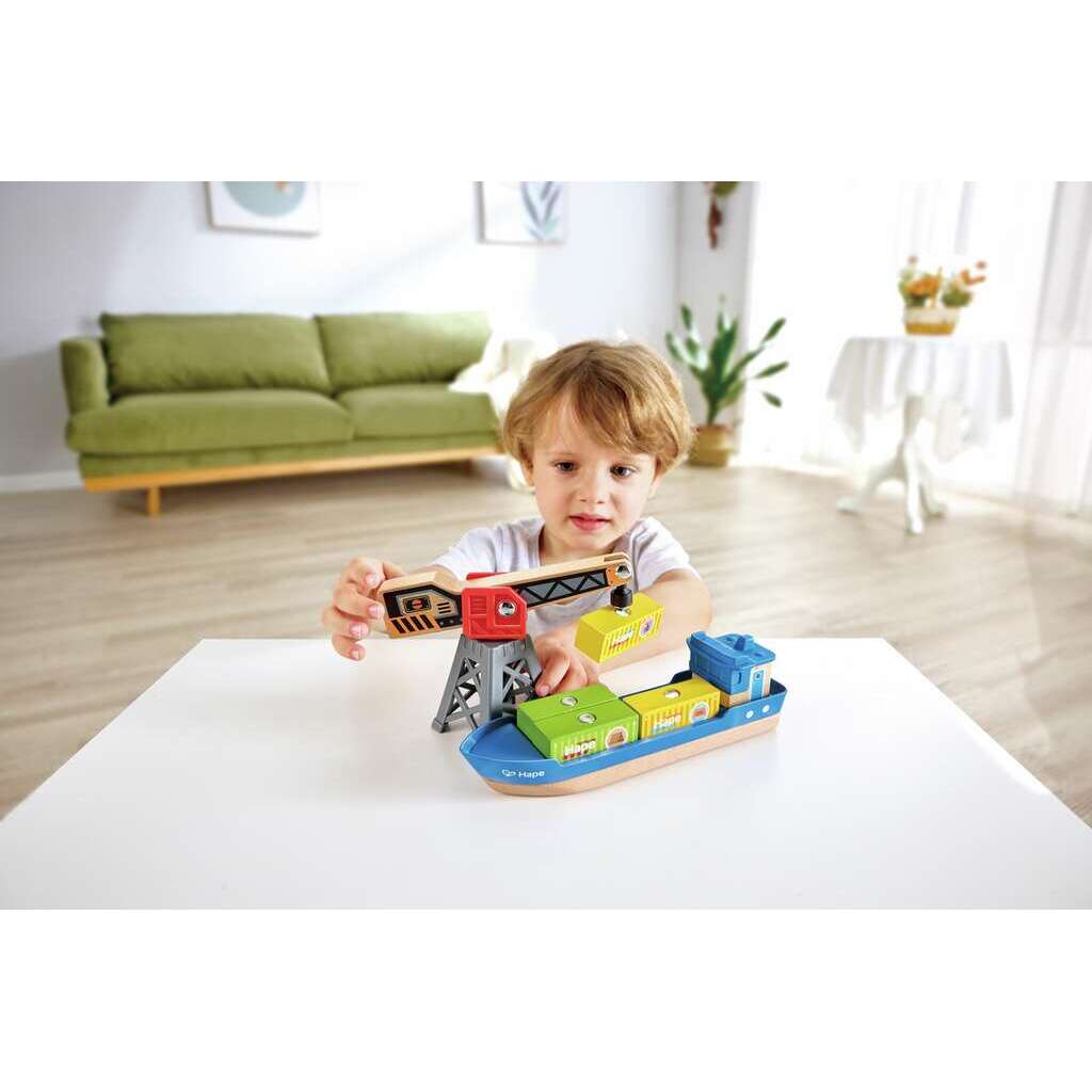 (Pre-Order) Hape Cargo Ship & Crane