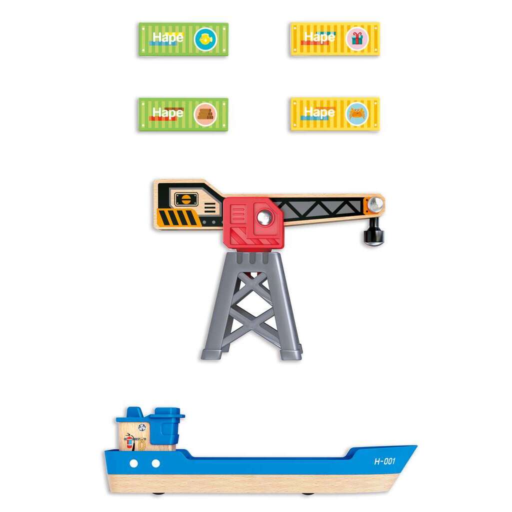 (Pre-Order) Hape Cargo Ship & Crane