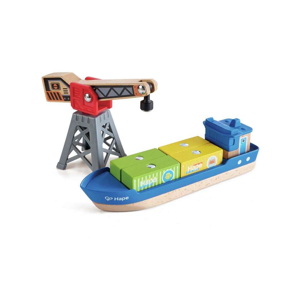 (Pre-Order) Hape Cargo Ship & Crane