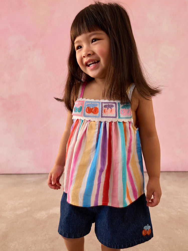 (Pre-Order) Rainbow 100% Cotton Top and Shorts Set (3mths-7yrs)