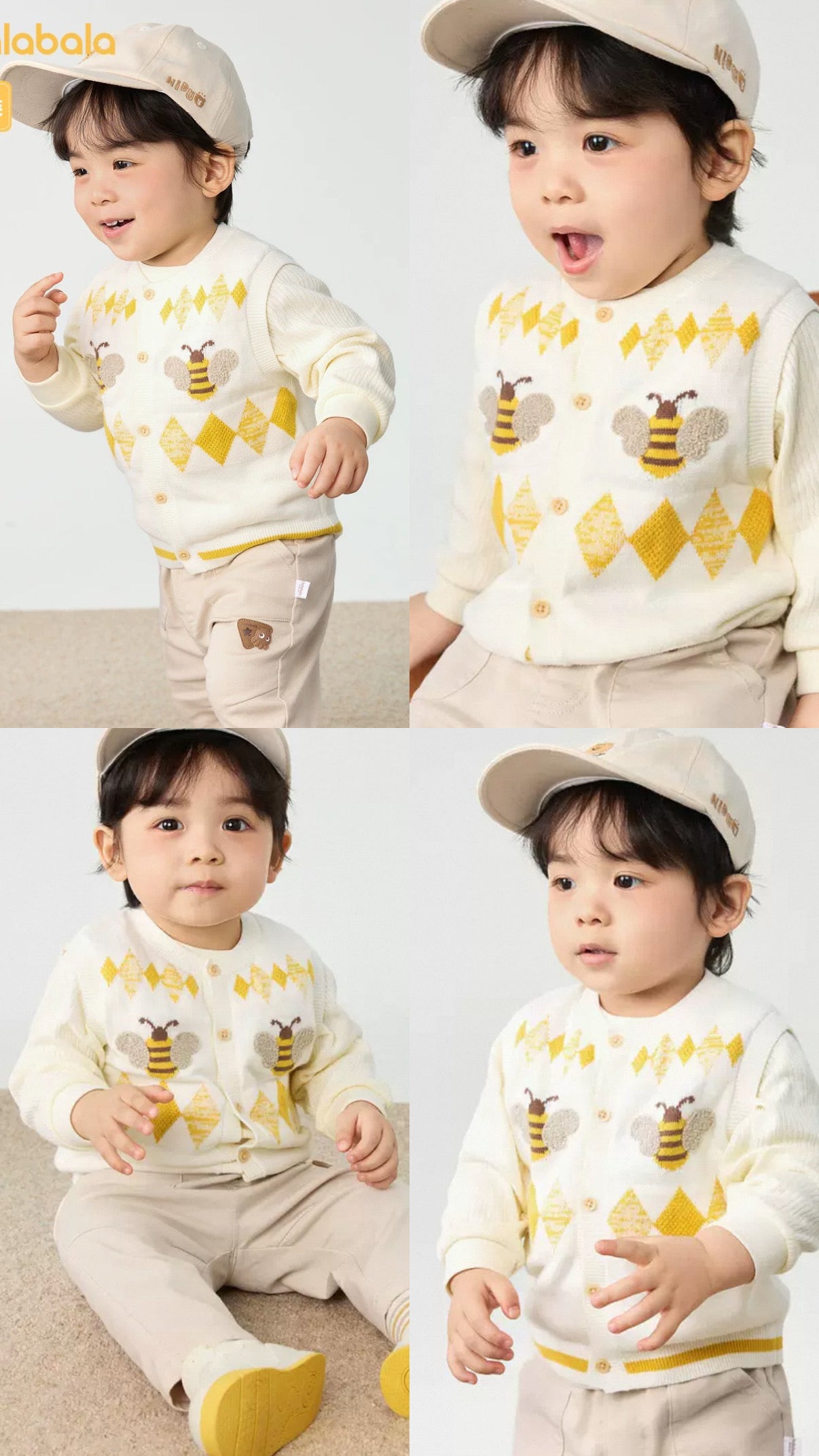 (PREORDER) Balabala Baby Bee Knit Vest