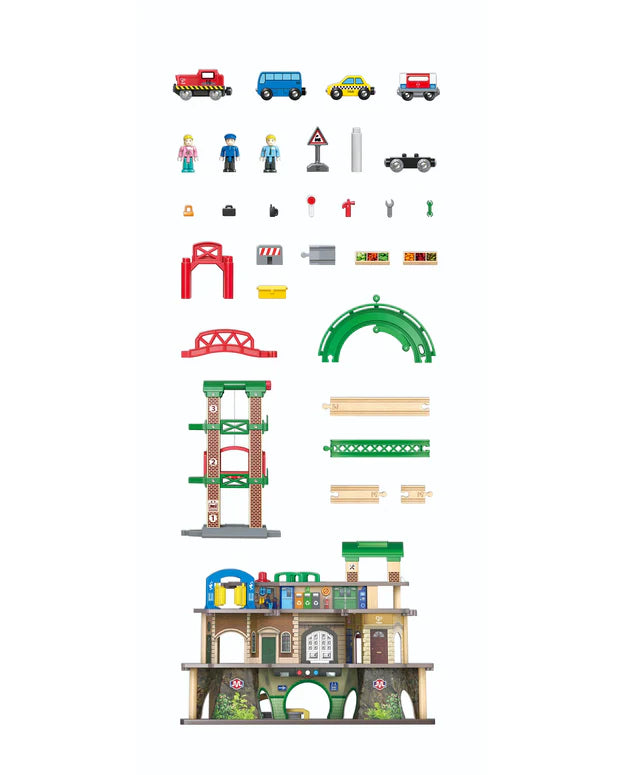 (Pre-Order) Hape Multi-Level Railway City Set
