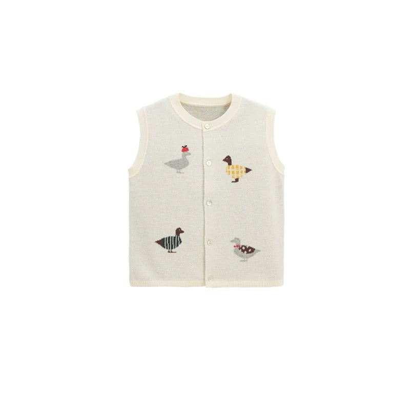 (PREORDER) White Wheat Duck Knit Vest