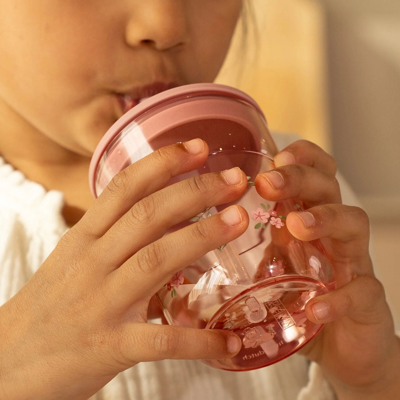 (PREORDER) Little Dutch Children's glass 250 ml With Straw Fairy Garden