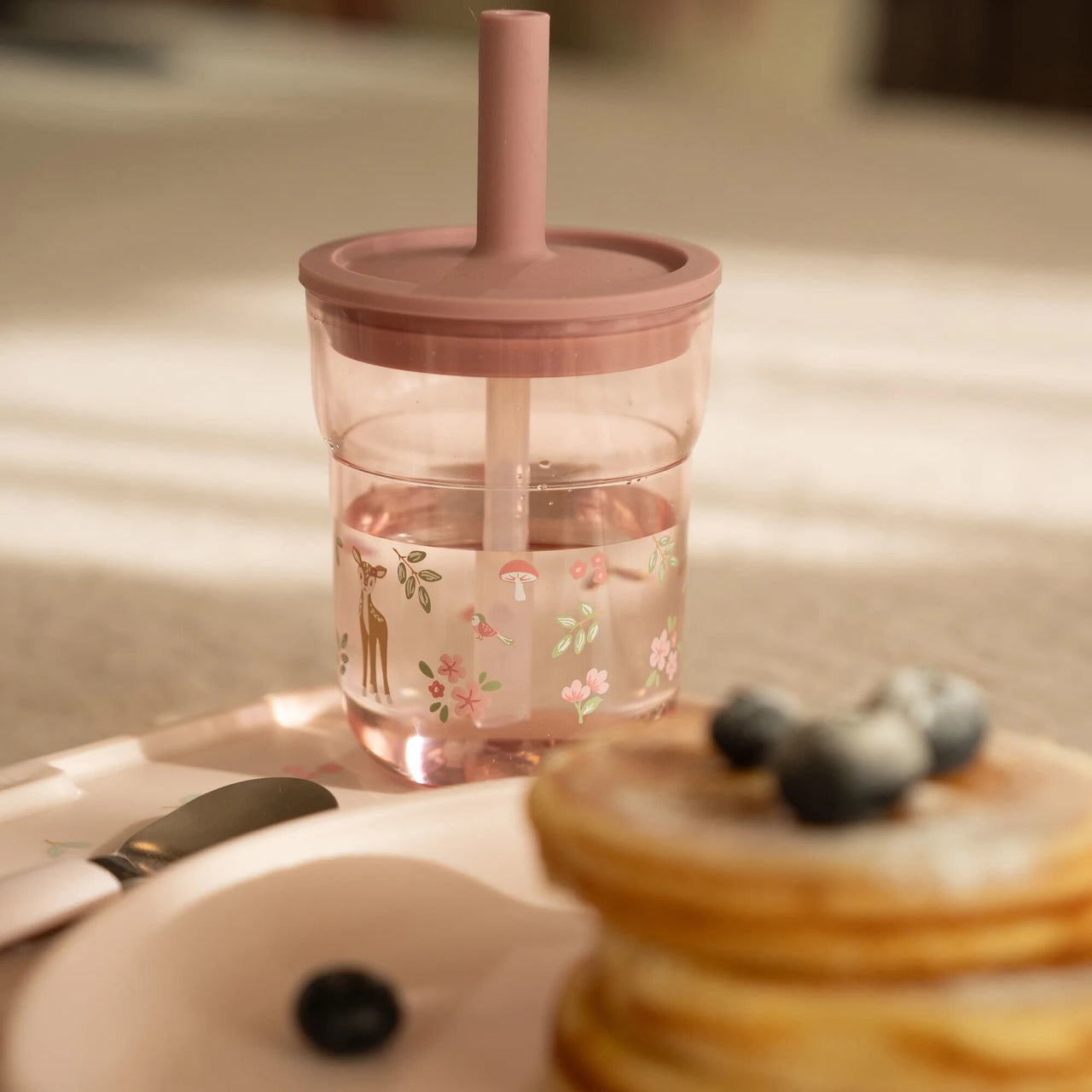 (PREORDER) Little Dutch Children's glass 250 ml With Straw Fairy Garden