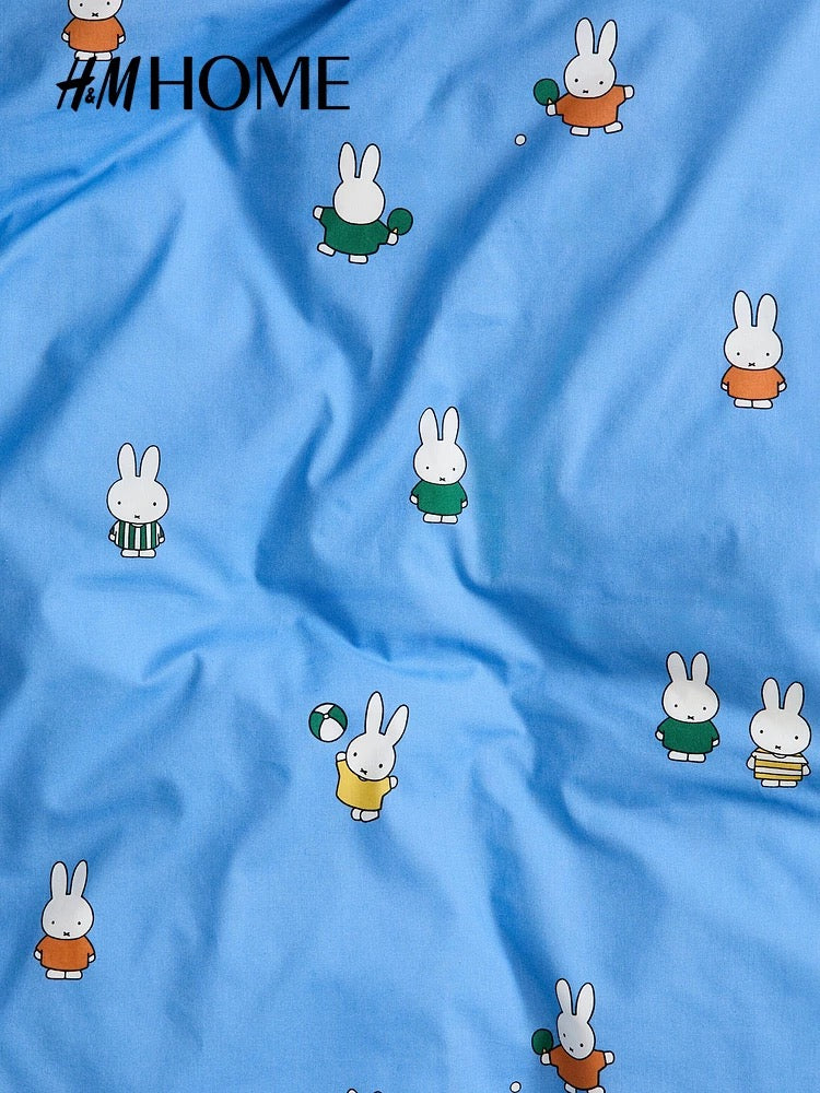 (Pre-order) H&M Home Miffy Duvet Cover & Pillow Cover Set Blue