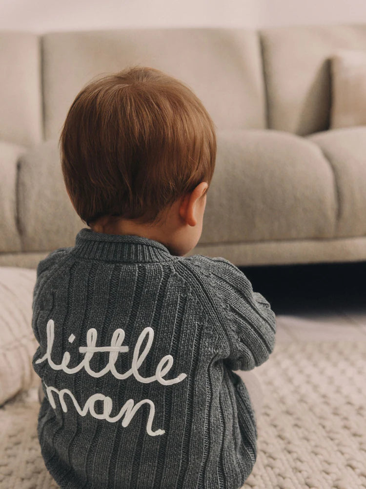 (Pre-Order) Next Grey Little Man 100% Cotton Cardigan