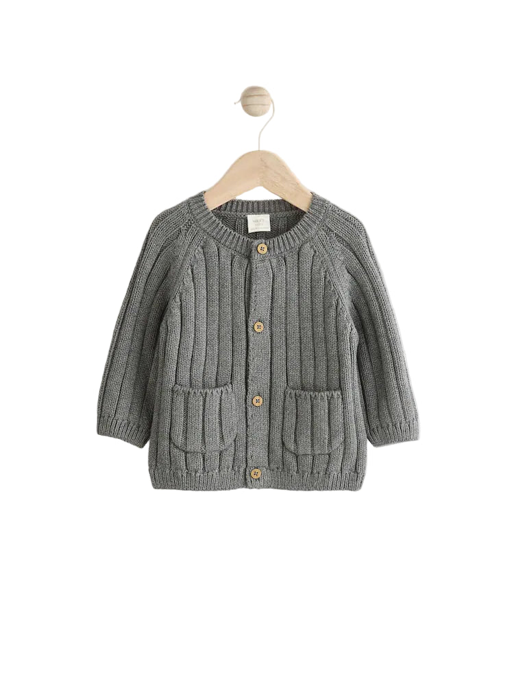 (Pre-Order) Next Grey Little Man 100% Cotton Cardigan