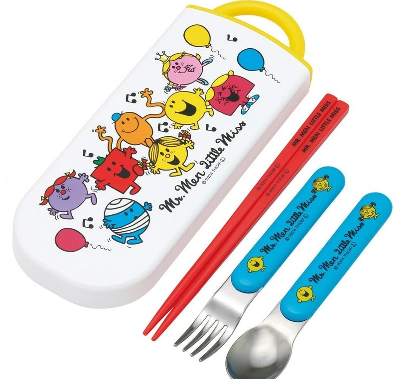 (Pre-Order) Skater Mr. Men Chopsticks, Spoon, Fork Set