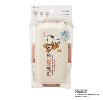(Pre-Order) Skater Soft and fluffy lunch box1-tier/530ml, Snoopy & Bear