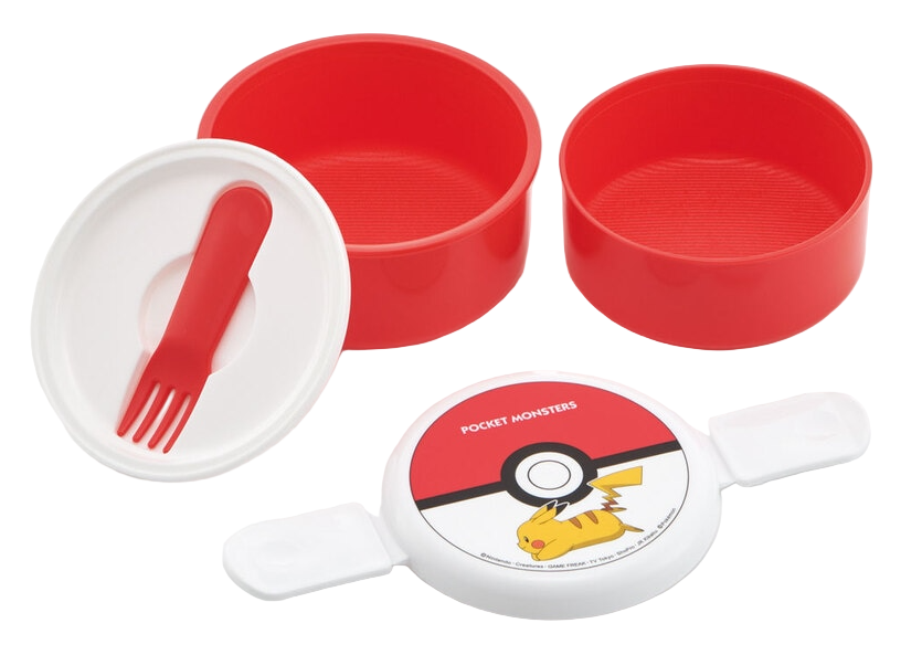 (Pre-Order) Skater Lunch box two-tier 500ml range compatible round cute character kids kid pokemon Pikachu