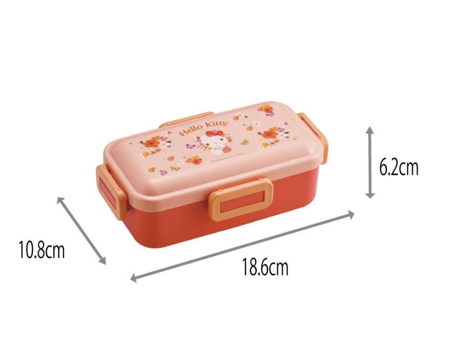 (Pre-Order) Side dishes don't collapse easily Fluffy Bento Box 1 tier/530ml Hello Kitty