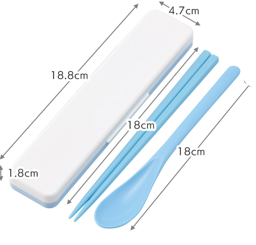 (Pre-Order) Skater Combination set that does not make a sound (chopsticks and spoons) Chopsticks 18cm Curious George Block