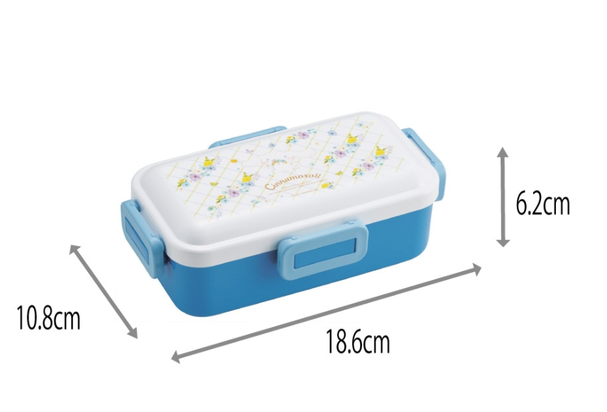 (Pre-Order) Skater Side dishes are not easy to crush Fluffy Bento Box 1 tier/530ml Cinnamoroll Pastel Watercolor Floral Pattern