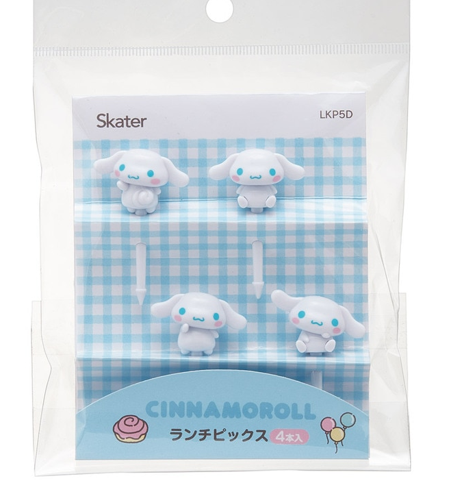 (Pre-Order) Skater Lunch Picks 4 pieces Character skewers cute bento box decoration cinnamoroll