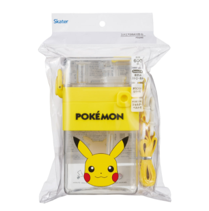 (Pre-Order) Skater Square 2-Way Water Bottle with Straw, 600ml Pokémon, Pikachu