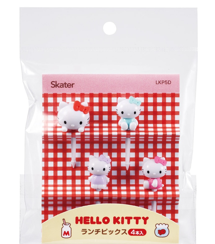 (Pre-Order) Skater Lunch Picks 4 pieces Character skewers cute bento box decoration children kids Hello Kitty