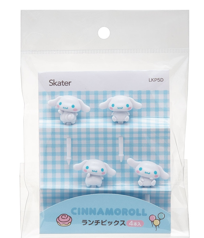 (Pre-Order) Skater Lunch Picks 4 pieces Character skewers cute bento box decoration children kids Cinnamoroll